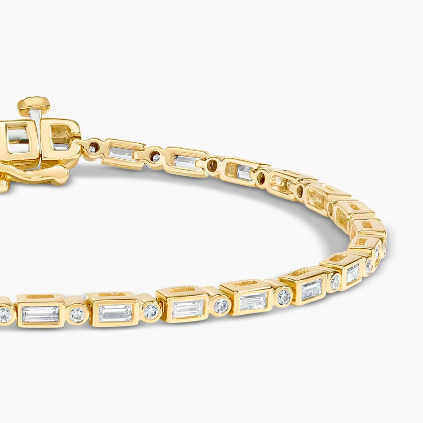 1.5CTW 7 inch Baguette and Round Lab Grown Diamond Tennis Bracelet