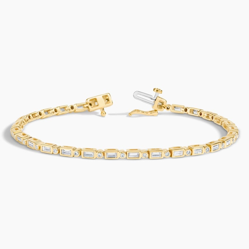 1.5CTW 7 inch Baguette and Round Lab Grown Diamond Tennis Bracelet