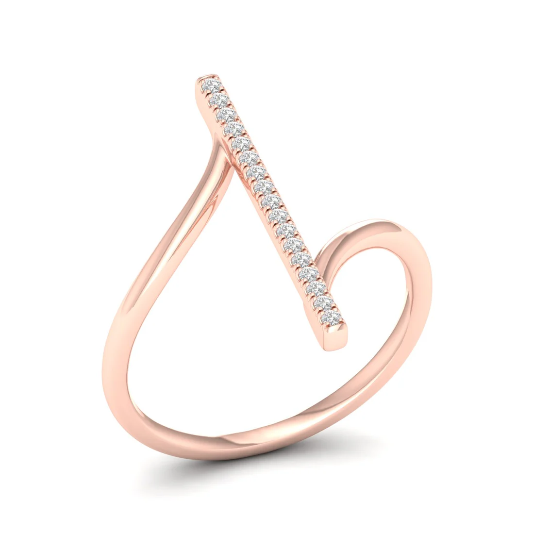 0.09Ctw Lab grown Diamond Single line Wedding Band