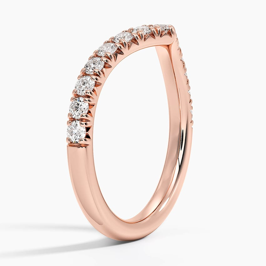 0.41CTW Round Lab Grown Diamond Curved Wedding Band