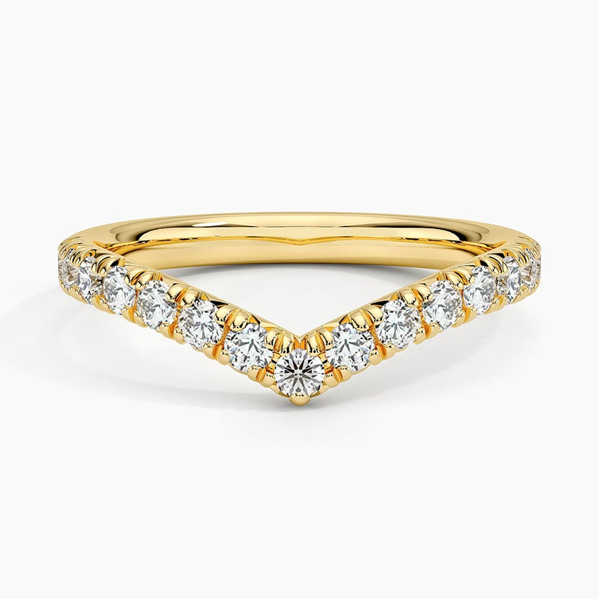 0.41CTW Round Lab Grown Diamond Curved Wedding Band