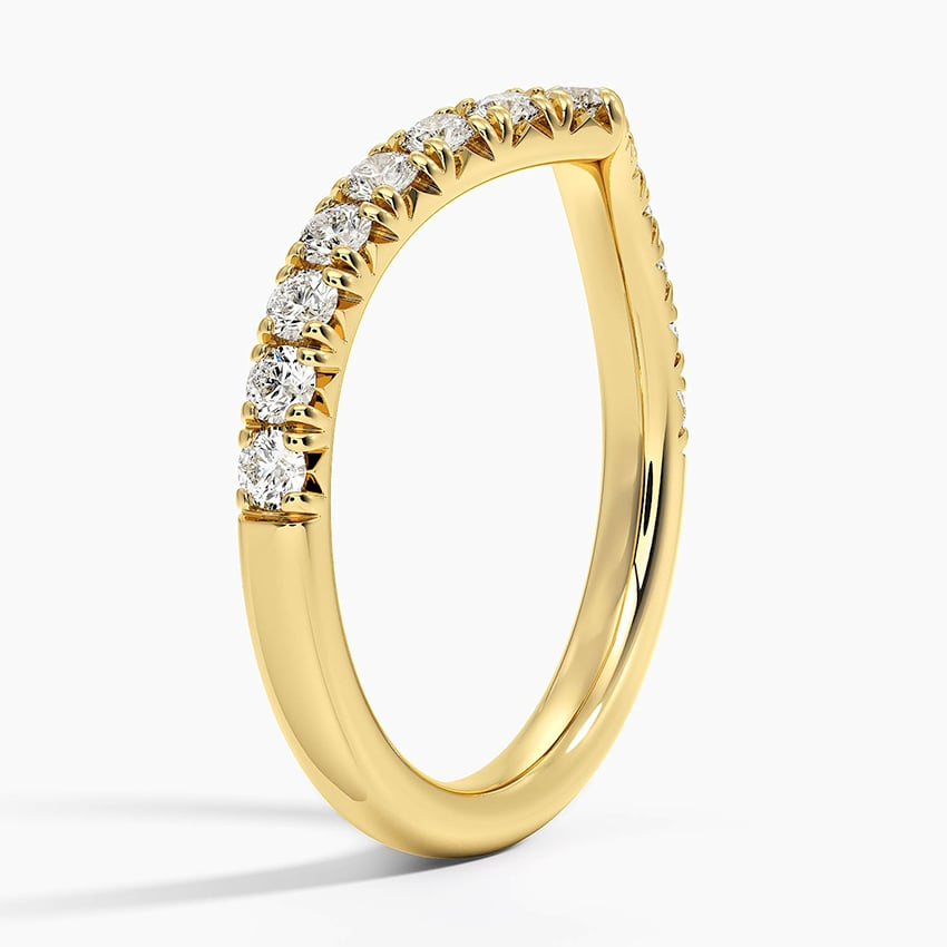0.41CTW Round Lab Grown Diamond Curved Wedding Band