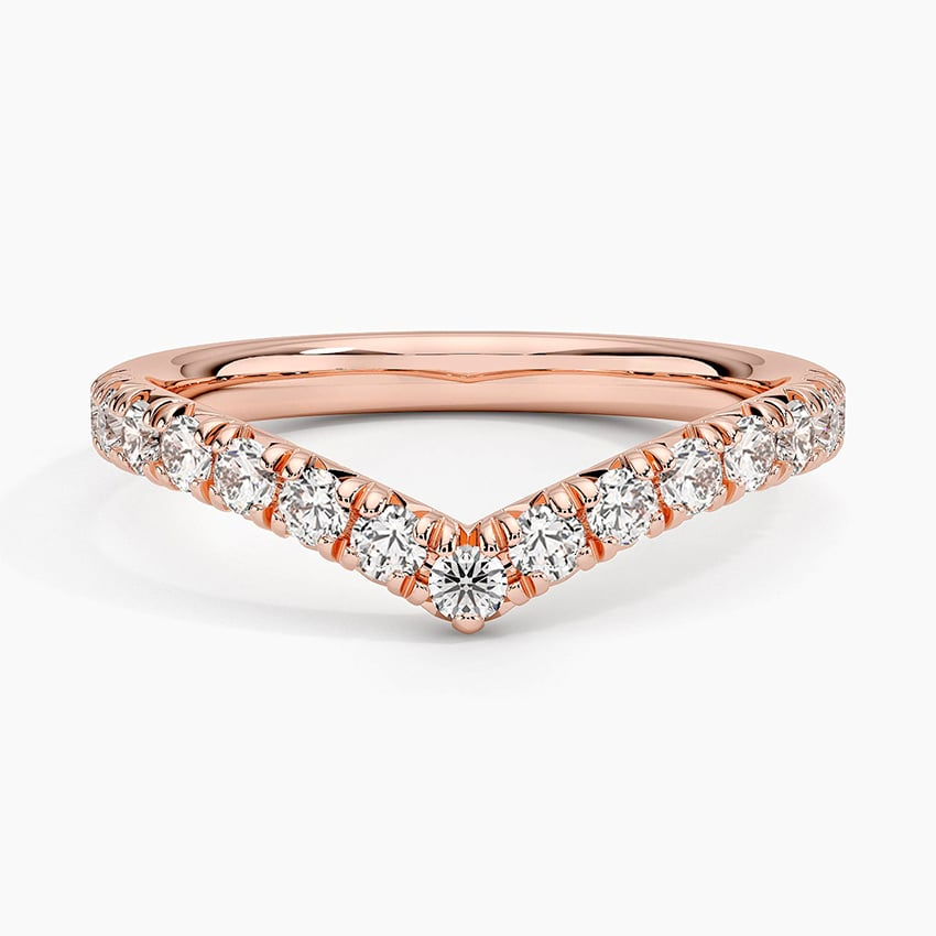 0.41CTW Round Lab Grown Diamond Curved Wedding Band