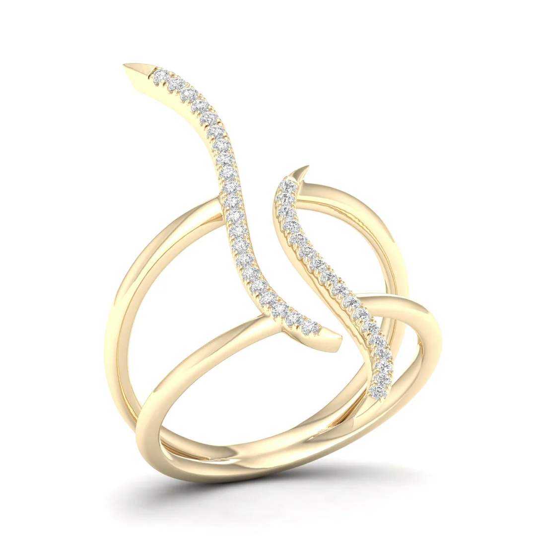 0.09Ctw lab Grown Diamond Curv Line Wedding Band