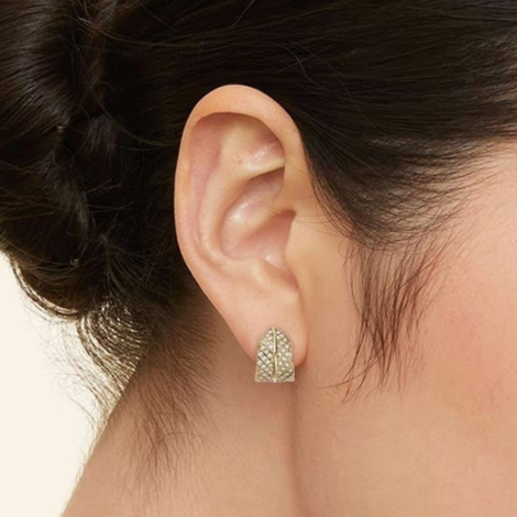 Lab Grown Diamond 2/5 CTW Leaf Shape Huggie Earrings