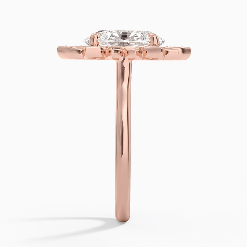 3CT Oval Lab Grown diamond Gold Flower Ring