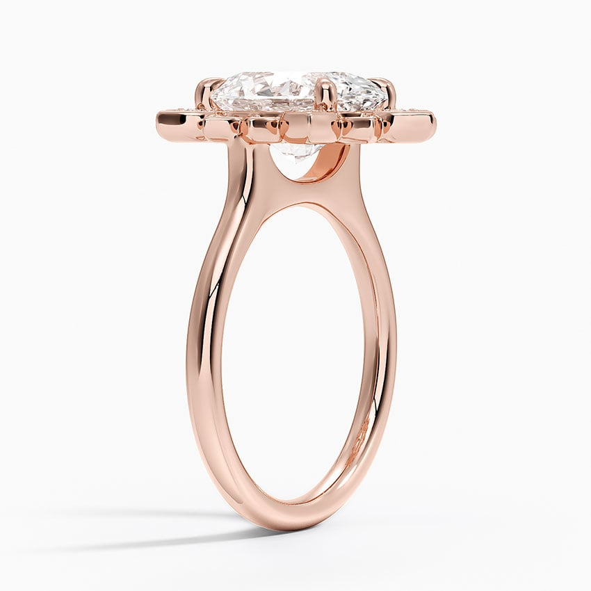 3CT Oval Lab Grown diamond Gold Flower Ring