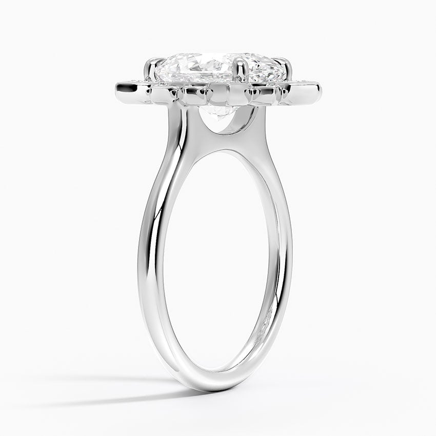 3CT Oval Lab Grown diamond Gold Flower Ring