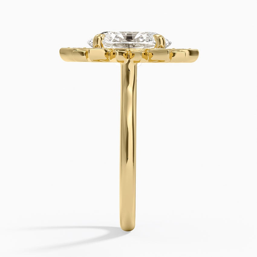 3CT Oval Lab Grown diamond Gold Flower Ring