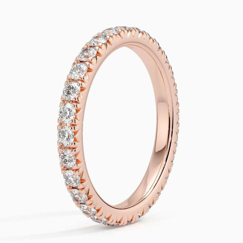 Round Cut Lab Grown Diamond 10K White Gold Wedding Band