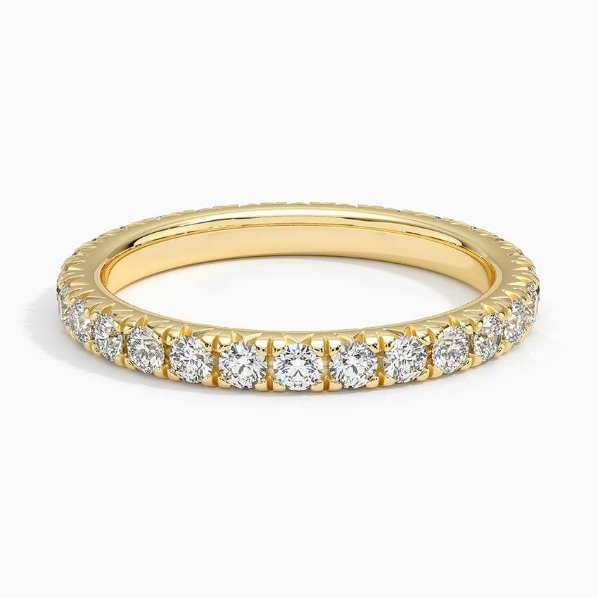 Round Cut Lab Grown Diamond 10K White Gold Wedding Band