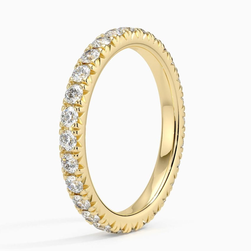 Round Cut Lab Grown Diamond 10K White Gold Wedding Band