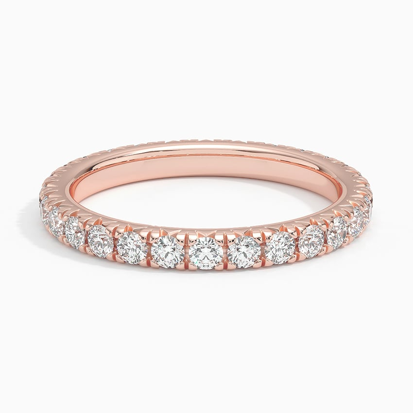 Round Cut Lab Grown Diamond 10K White Gold Wedding Band
