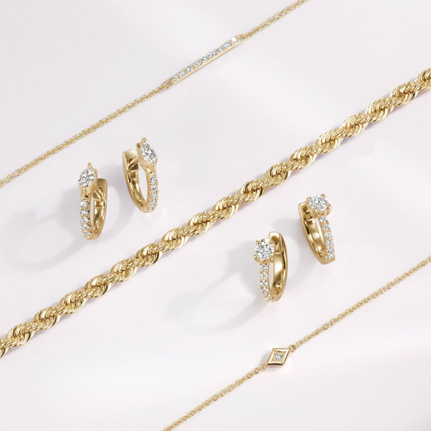 1.3 CT Lab Grown Diamond Huggie Earrings