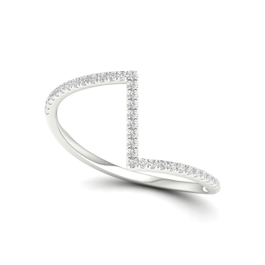 0.18Ctw Lab grown Diamond Z Shape Wedding Band