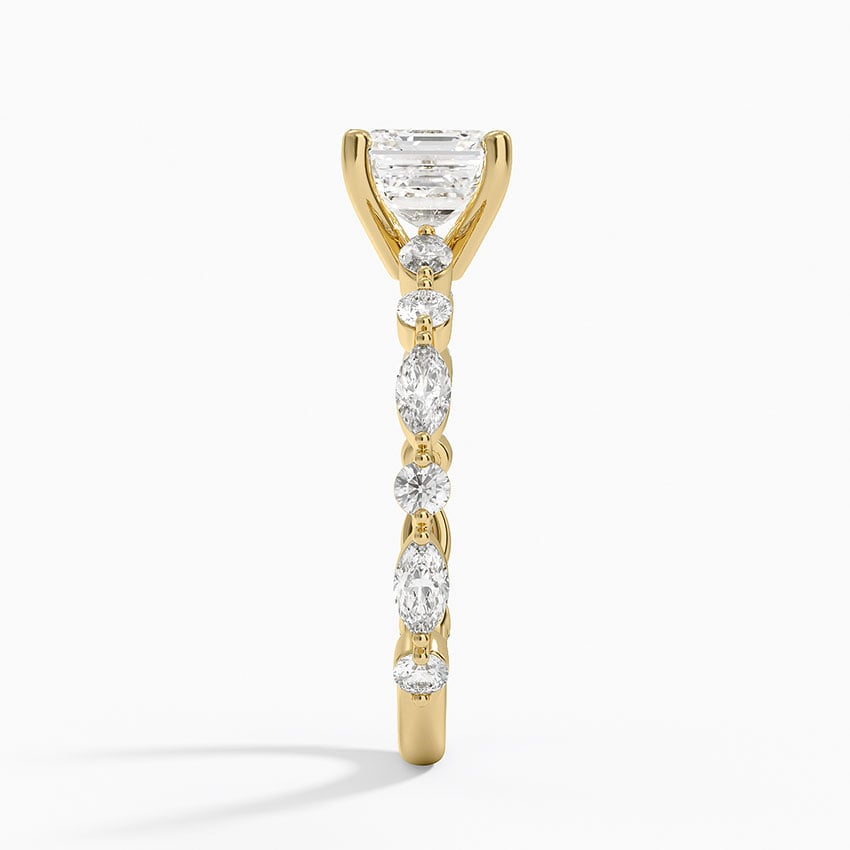 1 1/4CT Asscher Lab Grown Diamond Three-Quarter Coverage Diamond Ring