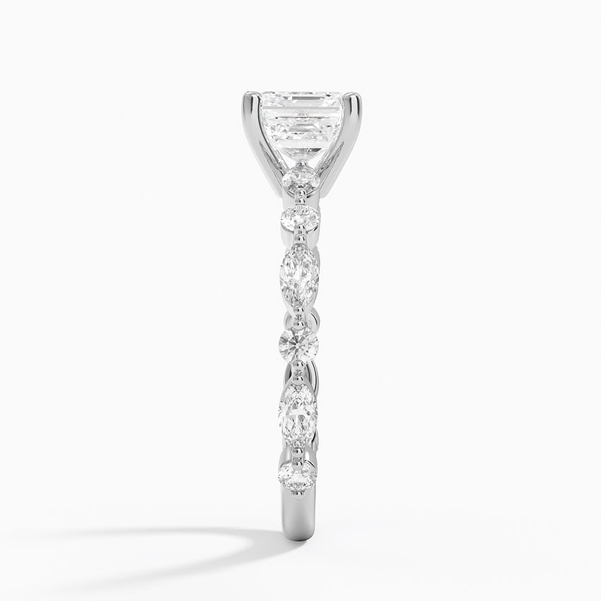 1 1/4CT Asscher Lab Grown Diamond Three-Quarter Coverage Diamond Ring
