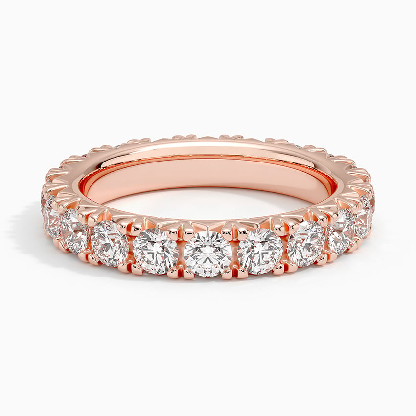 2 CTW 18k Yellow Gold French Pave Eternity Lab Grown Diamond Band