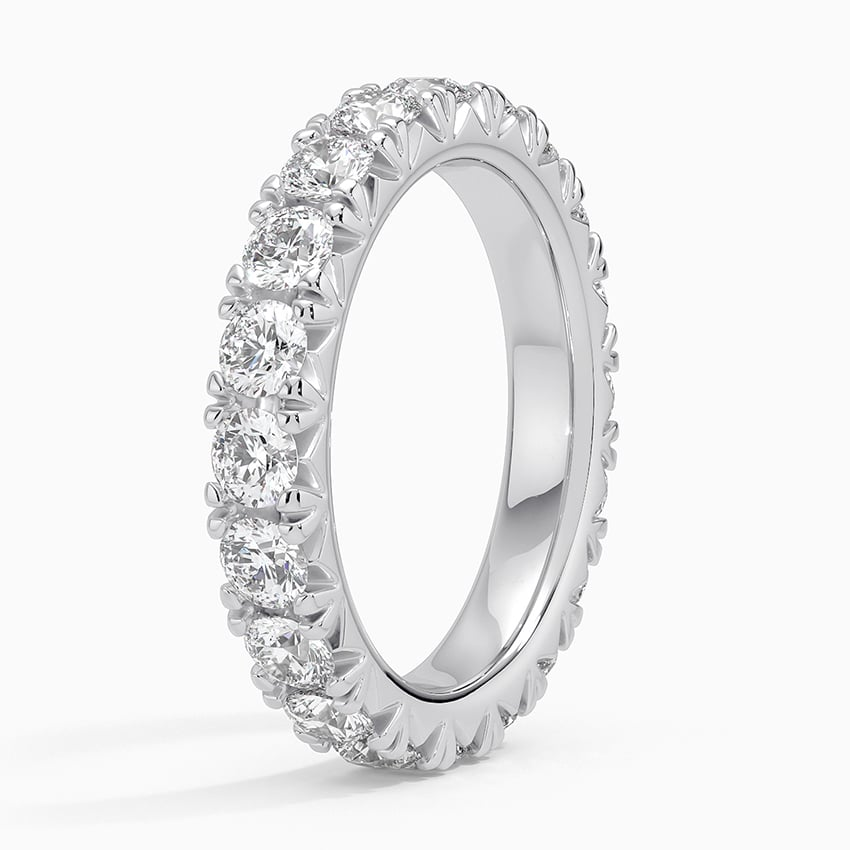 2 CTW 18k Yellow Gold French Pave Eternity Lab Grown Diamond Band