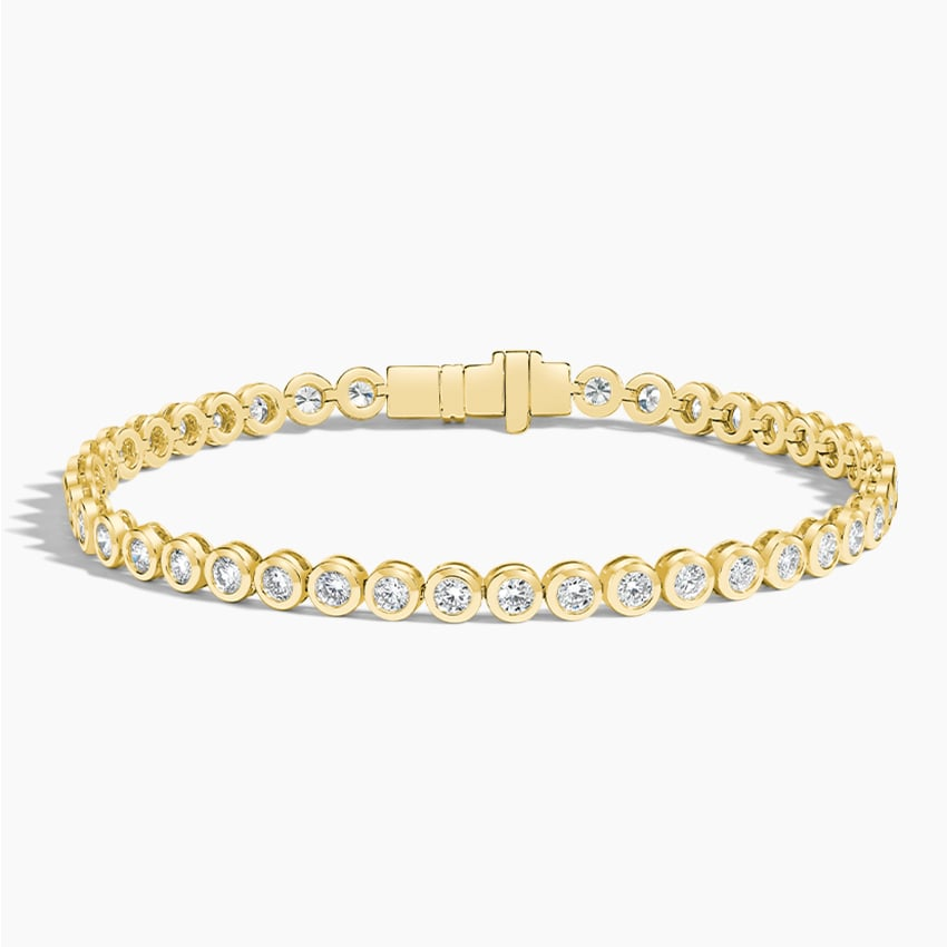 2.87CTW 7 inch Round Cut Bezel Lab Grown Diamond Tennis Bracelet