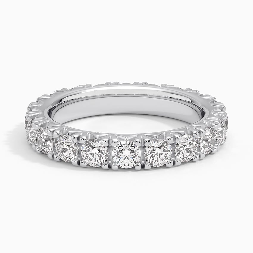 2 CTW 18k Yellow Gold French Pave Eternity Lab Grown Diamond Band