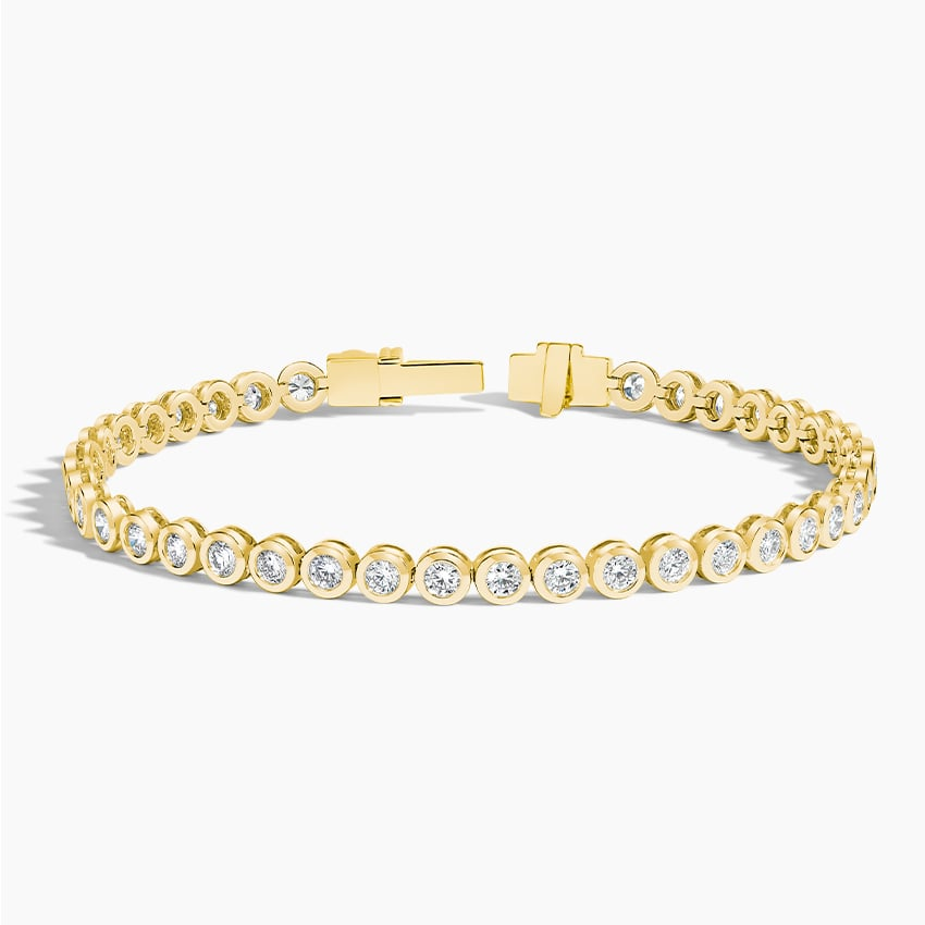 2.87CTW 7 inch Round Cut Bezel Lab Grown Diamond Tennis Bracelet