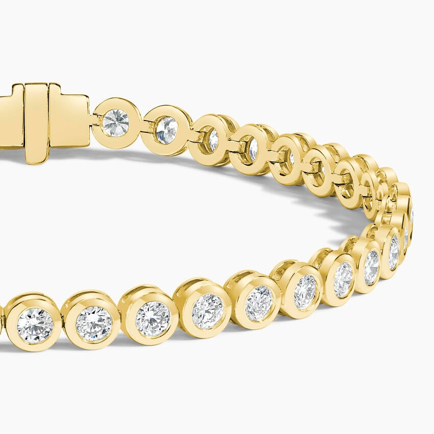 2.87CTW 7 inch Round Cut Bezel Lab Grown Diamond Tennis Bracelet