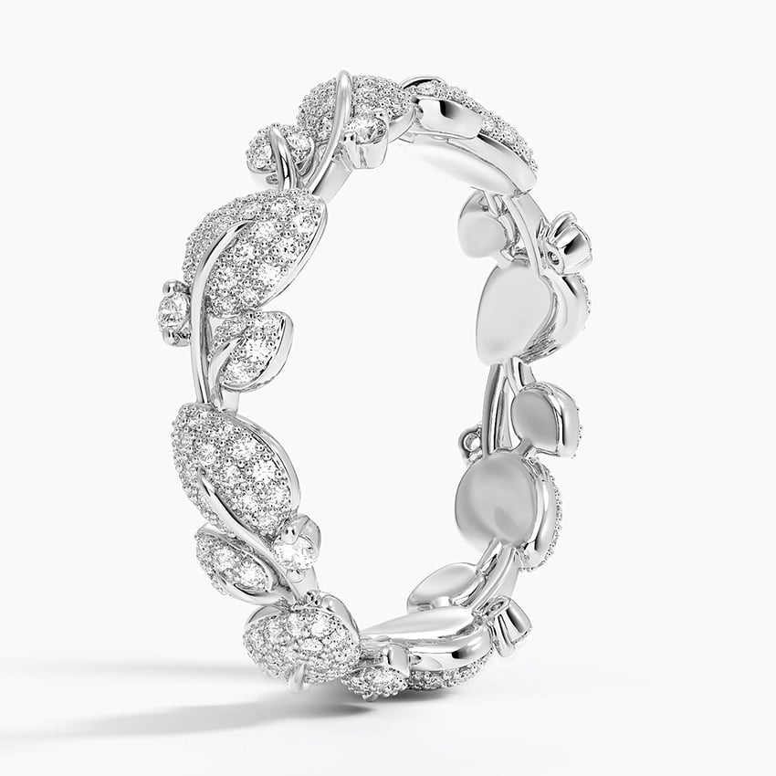 Round Lab Grown Diamond Canopy Pave Eternity Wedding Band