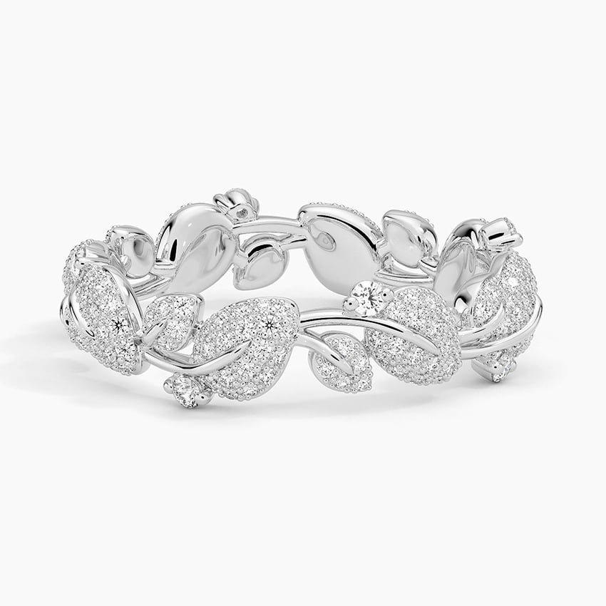 Round Lab Grown Diamond Canopy Pave Eternity Wedding Band