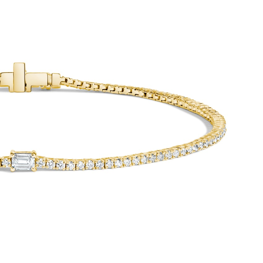 1.25CTW 7 inch Emerald Cut Lab Grown Diamond Tennis Bracelet
