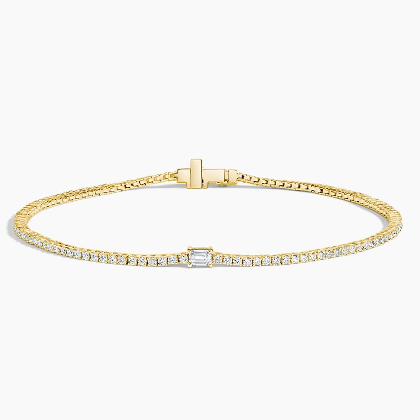 1.25CTW 7 inch Emerald Cut Lab Grown Diamond Tennis Bracelet