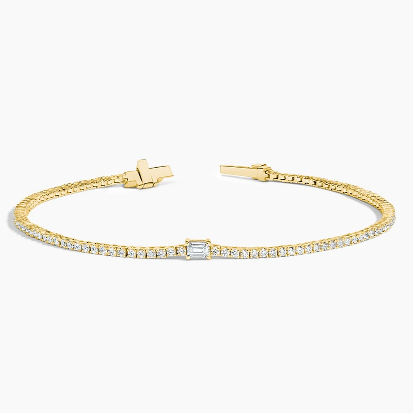 1.25CTW 7 inch Emerald Cut Lab Grown Diamond Tennis Bracelet