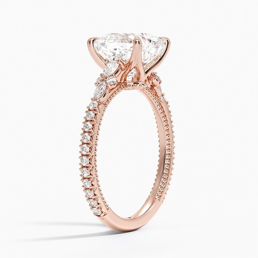 3 CT Cushion Lab Grown Diamond Gold Engagement Ring
