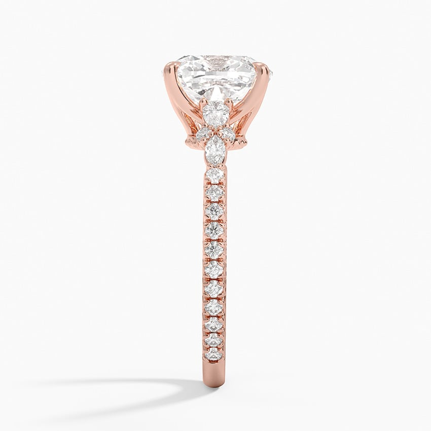 3 CT Cushion Lab Grown Diamond Gold Engagement Ring