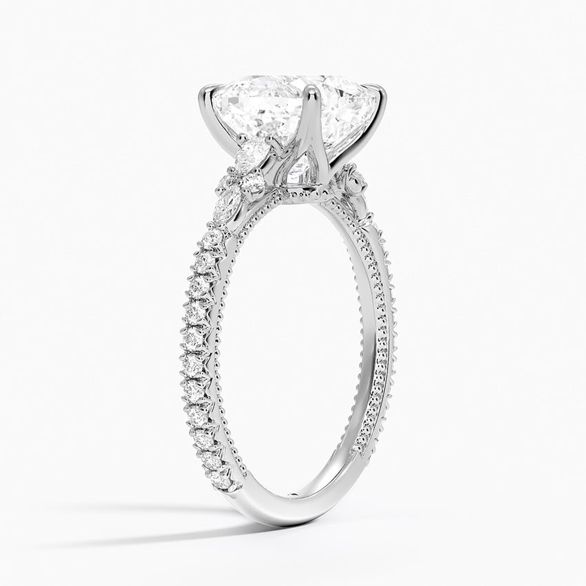 3 CT Cushion Lab Grown Diamond Gold Engagement Ring