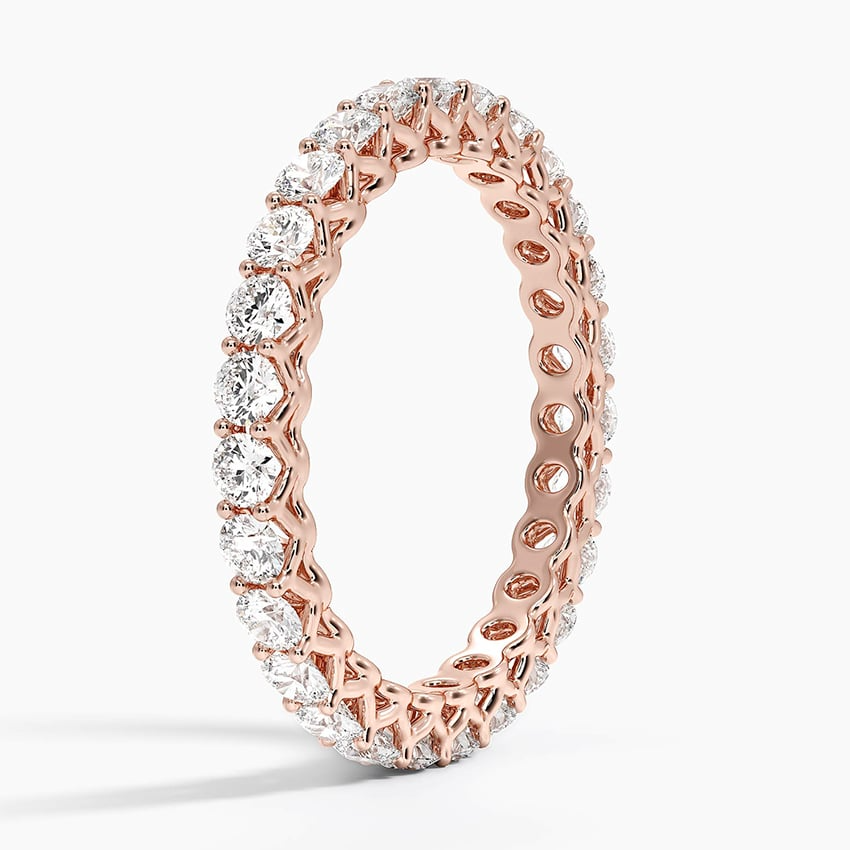 Round Cut Lab Grown Diamond Full Eternity Wedding Band For Women