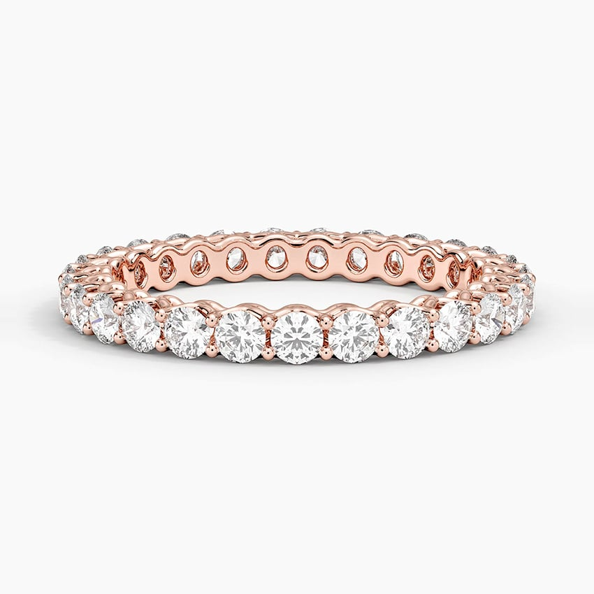 Round Cut Lab Grown Diamond Full Eternity Wedding Band For Women