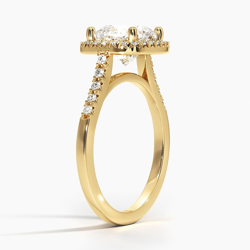 2 Ct Round Lab Grown Diamond Halo Engagement Ring