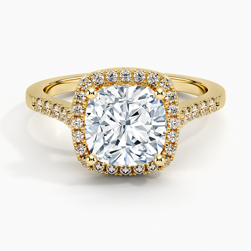 2 Ct Round Lab Grown Diamond Halo Engagement Ring