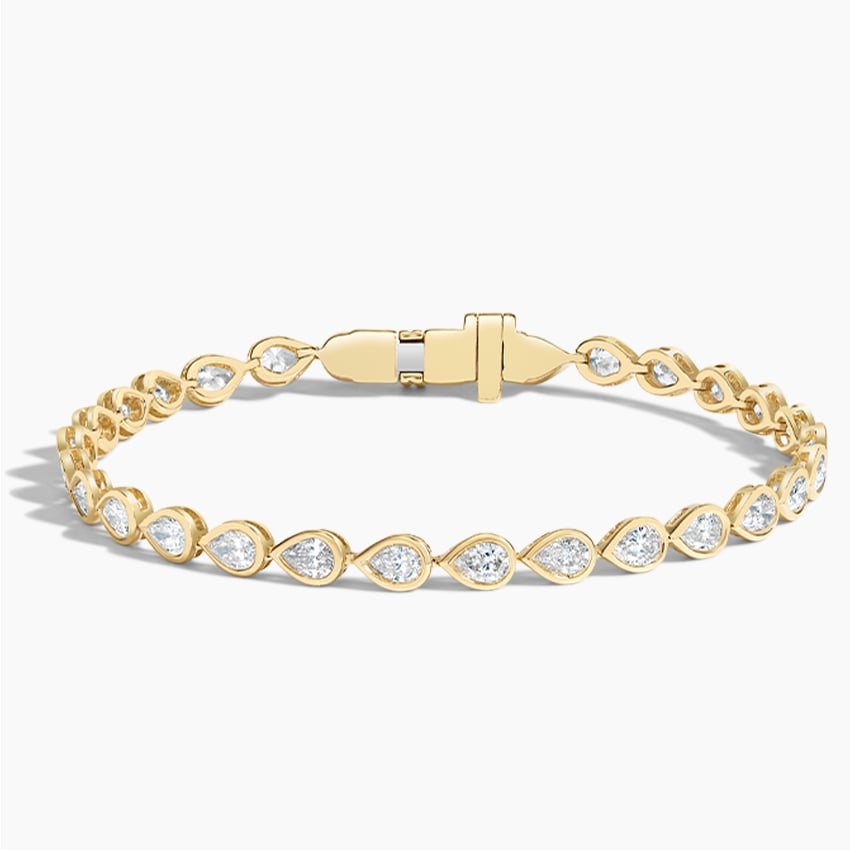 2.75CTW 6.5 inch Pear Lab Grown Diamond Bezel Tennis Bracelet