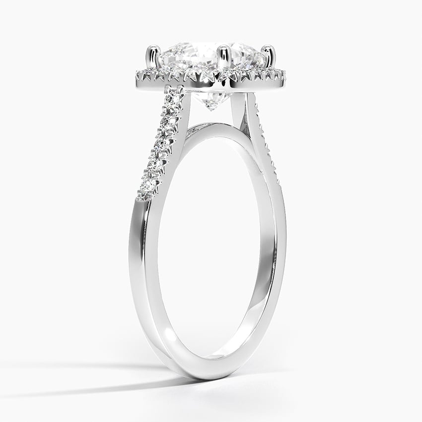2 Ct Round Lab Grown Diamond Halo Engagement Ring
