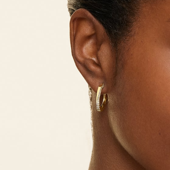 1/2 CTW Lab Grown Diamond Hoop Earrings