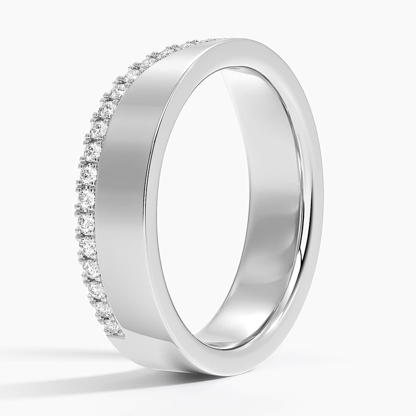 0.25 CTE Lab Grown Diamond Contour Bold 18k Gold Wedding Band