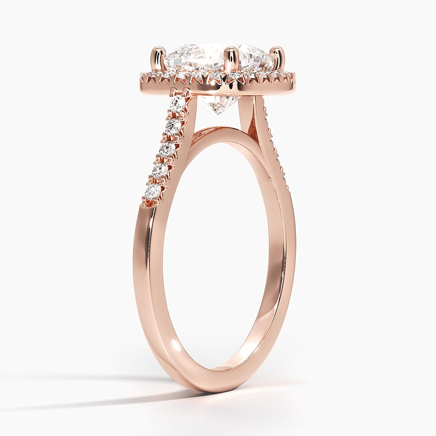 2 Ct Round Lab Grown Diamond Halo Engagement Ring