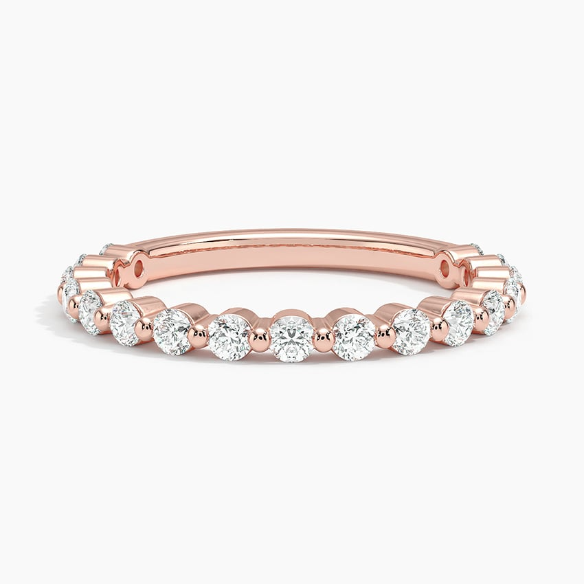 Round Cut Lab Grown Diamond 10K Yellow Gold Wedding Band