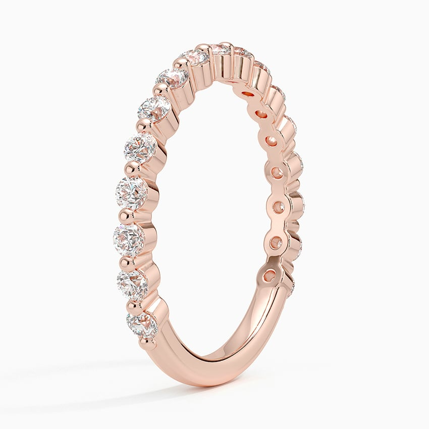 Round Cut Lab Grown Diamond 10K Yellow Gold Wedding Band