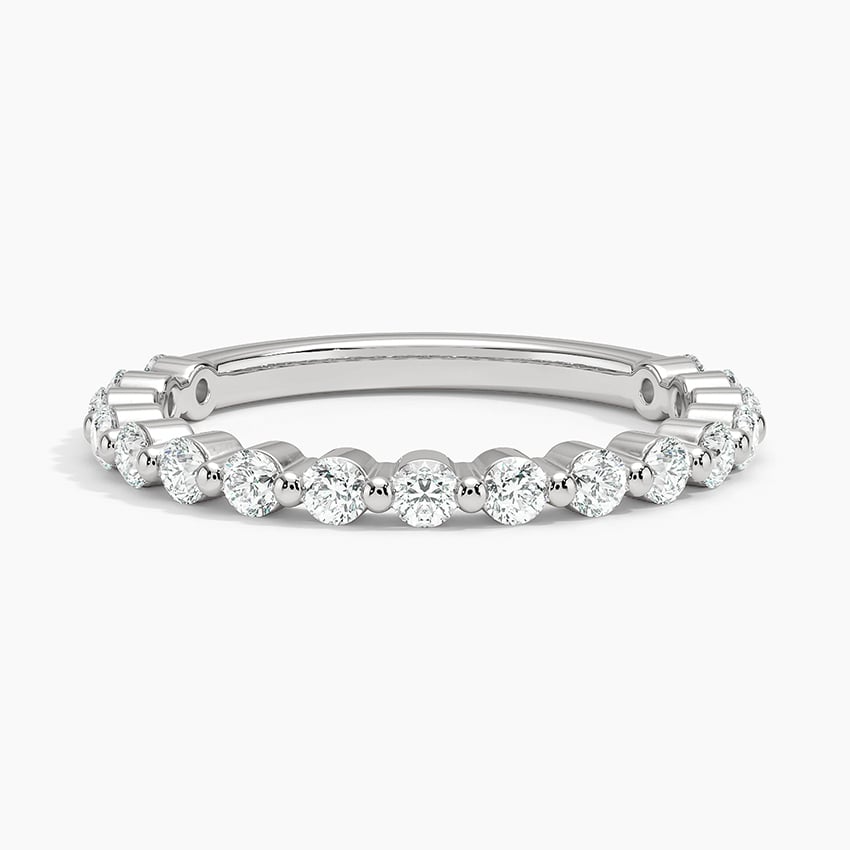 Round Cut Lab Grown Diamond 10K Yellow Gold Wedding Band