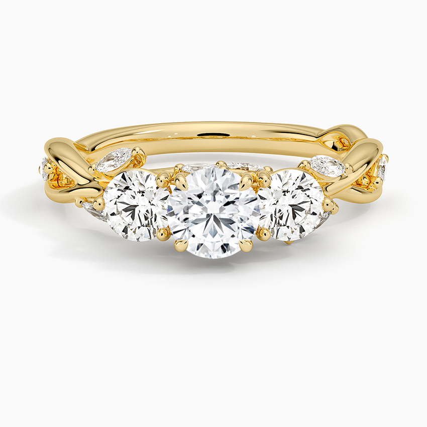 1/2CT Round Lab Grown Diamond Three Stone Ring