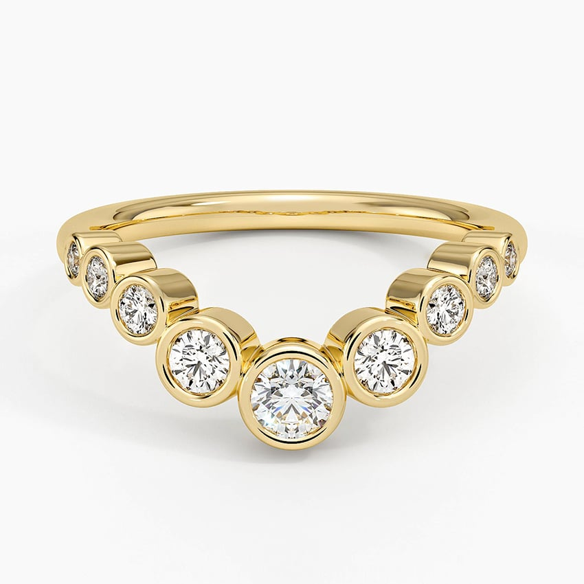 0.37 CTW Bezel Set Round Lab Grown Diamond 18k Wedding Band