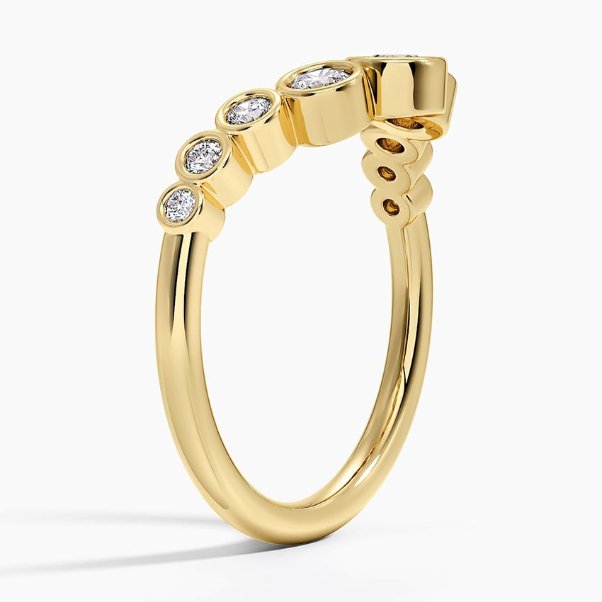 0.37 CTW Bezel Set Round Lab Grown Diamond 18k Wedding Band